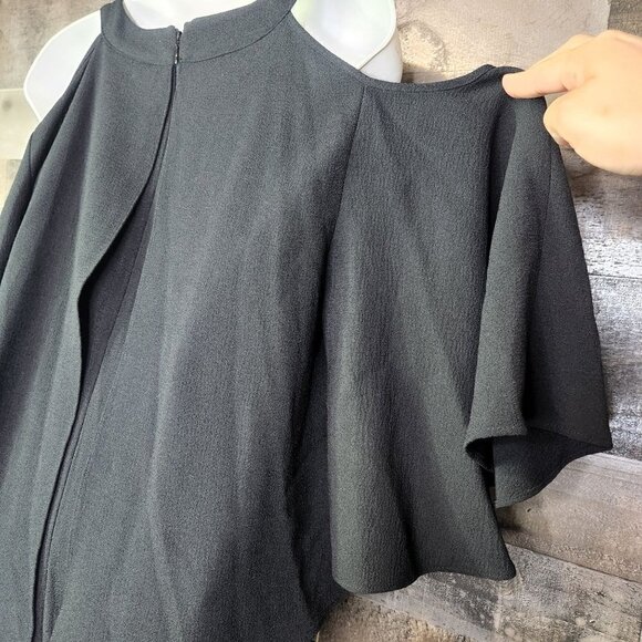 New Adrianna Papell Cold Shoulder Crepe Sheath Dress - Picture 5 of 11